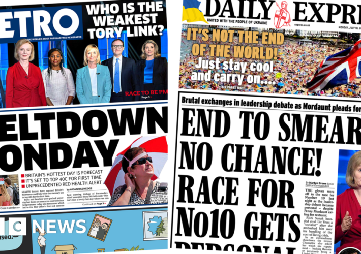 The Papers: ‘Meltdown Monday’ and ‘Race for No10 gets personal’