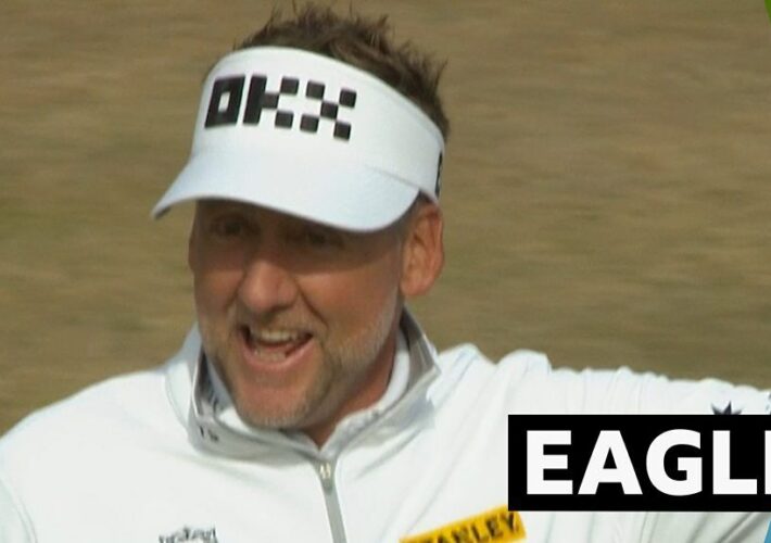 The Open 2022: Ian Poulter sinks huge eagle putt on the ninth hole