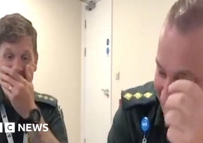 Luton paramedics’ out-take video wins social media praise