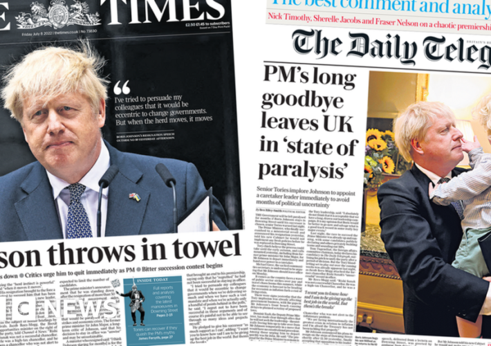 The Papers: Johnson quits and country in ‘state of paralysis’