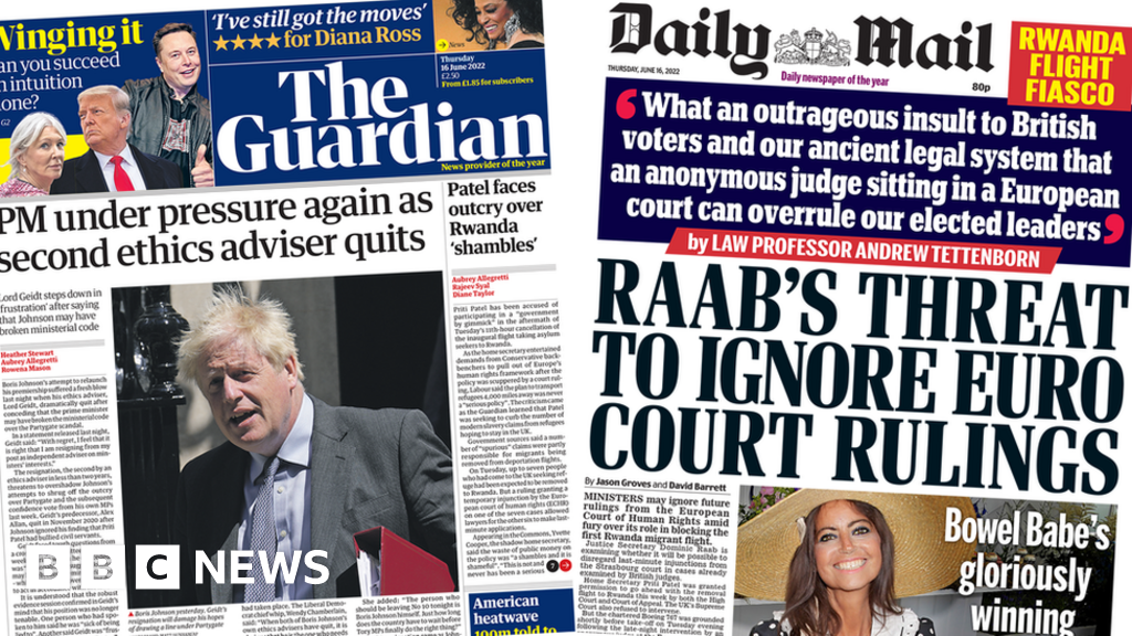 The papers: PM’s ethics adviser quits and Euro court threat