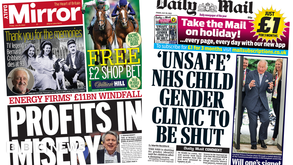 The Papers: Energy ‘profits in misery’ and gender clinic to close