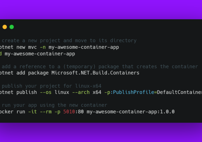 Built-in container support for the .NET SDK Built-in container support for the .NET SDK