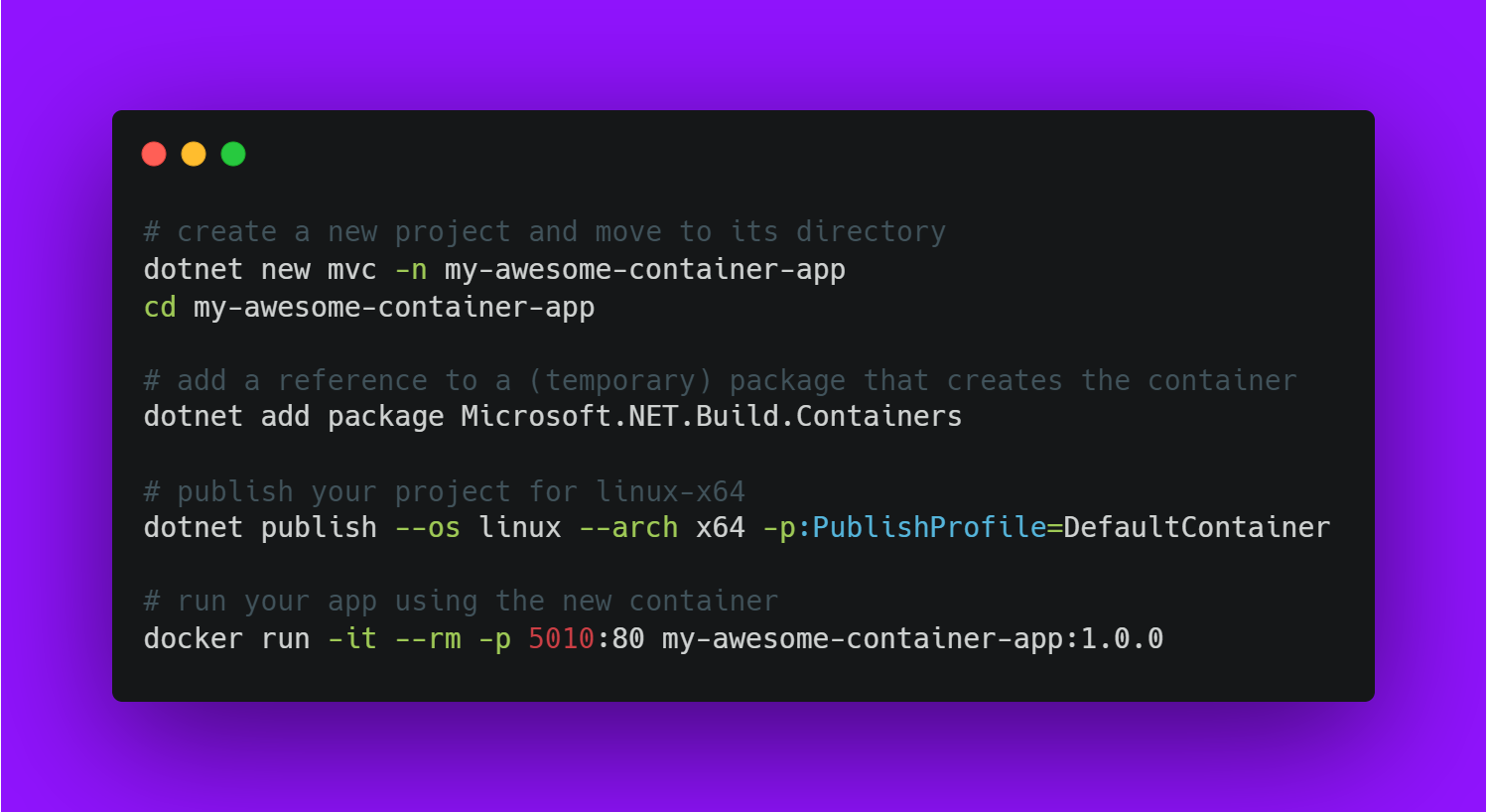 Built-in container support for the .NET SDK