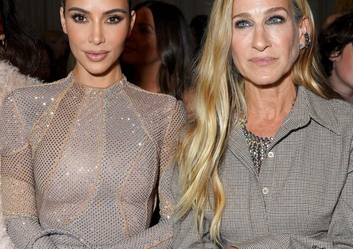 Kim Kardashian Sits With Sarah Jessica Parker at Star-Studded Fendi New York Fashion Week Show