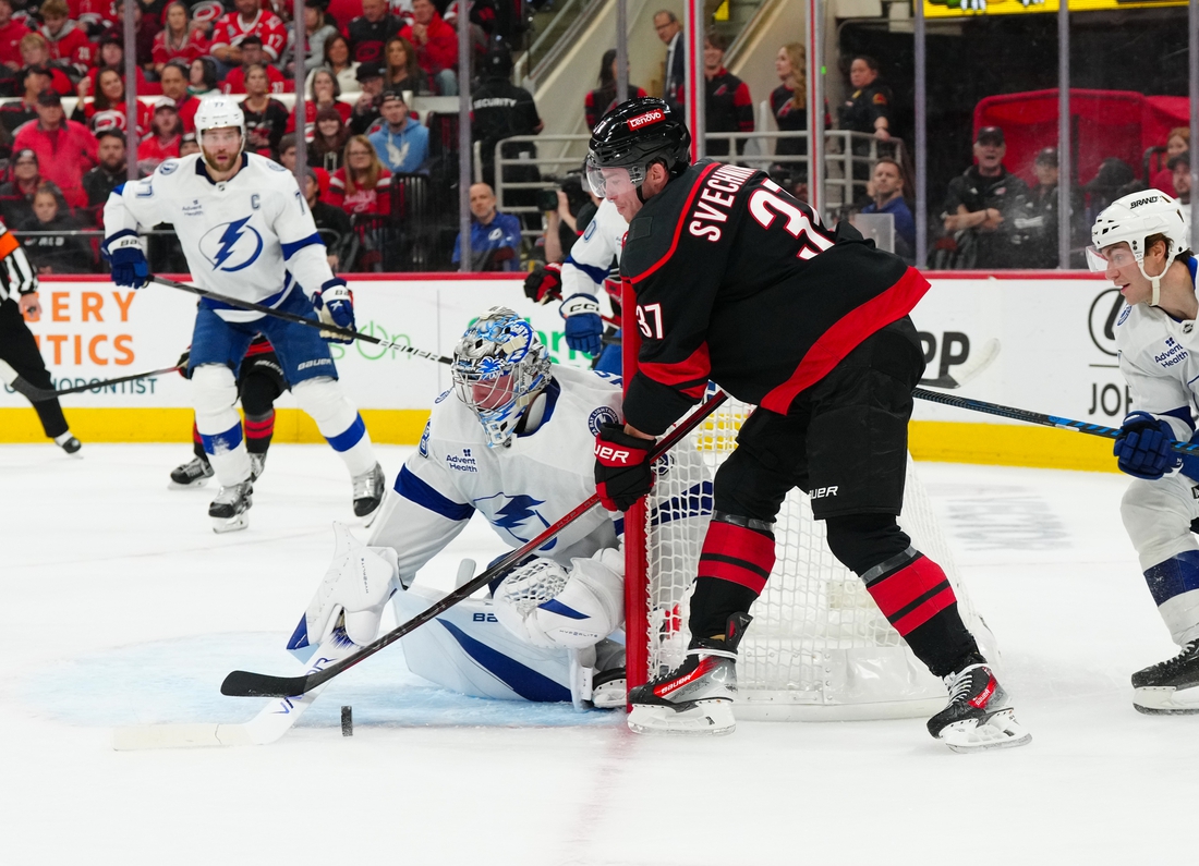 Nikita Kucherov’s hat trick leads Lightning past Hurricanes