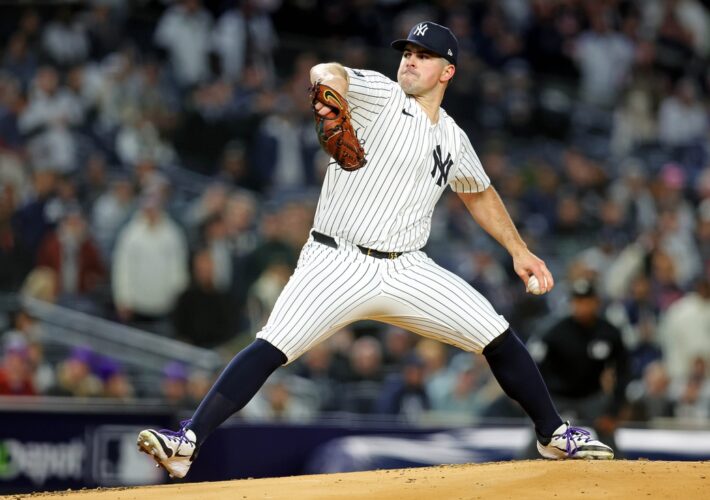 Carlos Rodon, Yankees roll over wild Guardians in Game 1