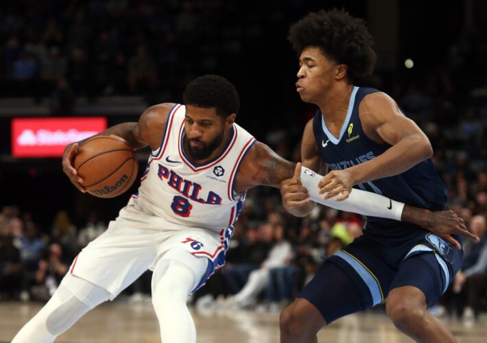 76ers’ Paul George injures left leg, exits game at Grizzlies