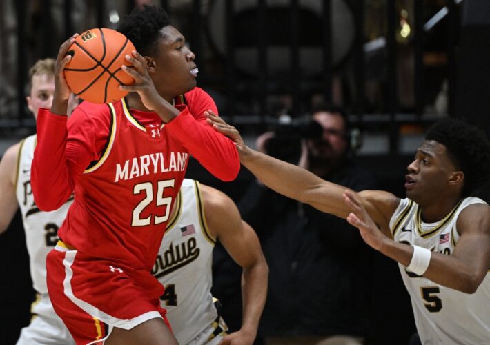 Derik Queen guides Maryland against St. Francis (Pa.)